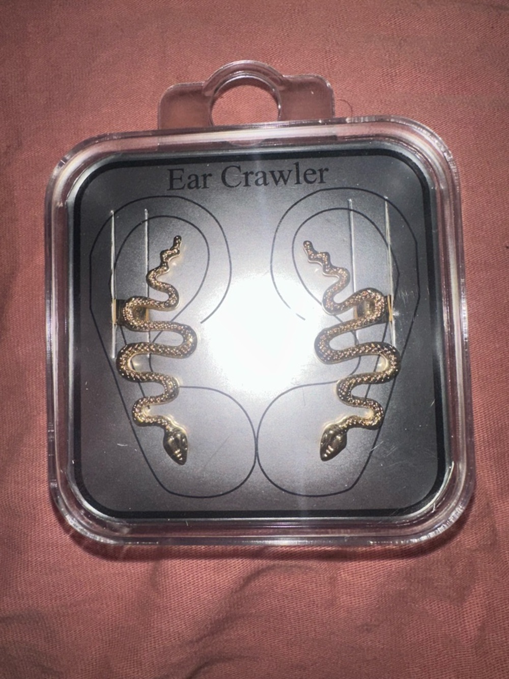 Gold Snake Ear Crawlers - Pair